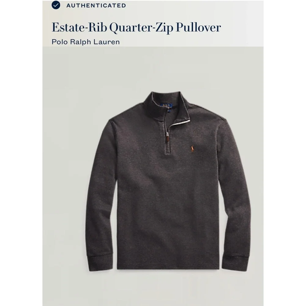 Polo‎ Ralph Lauren Preppy Estate-Rib Quarter-Zip Pullover Sweater XL HH13